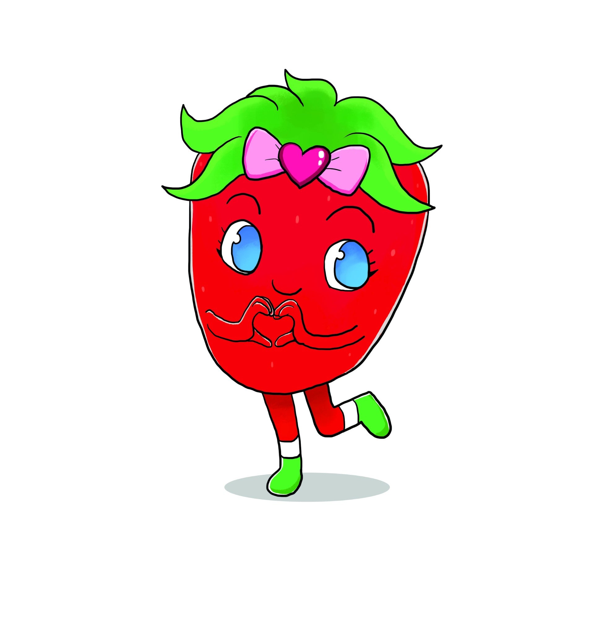 The Fruity Friends — strawberry character illustration