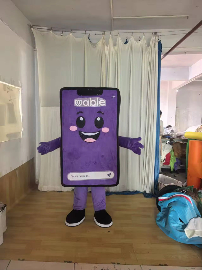 Wable mascot costume completed — purple finish with full character details