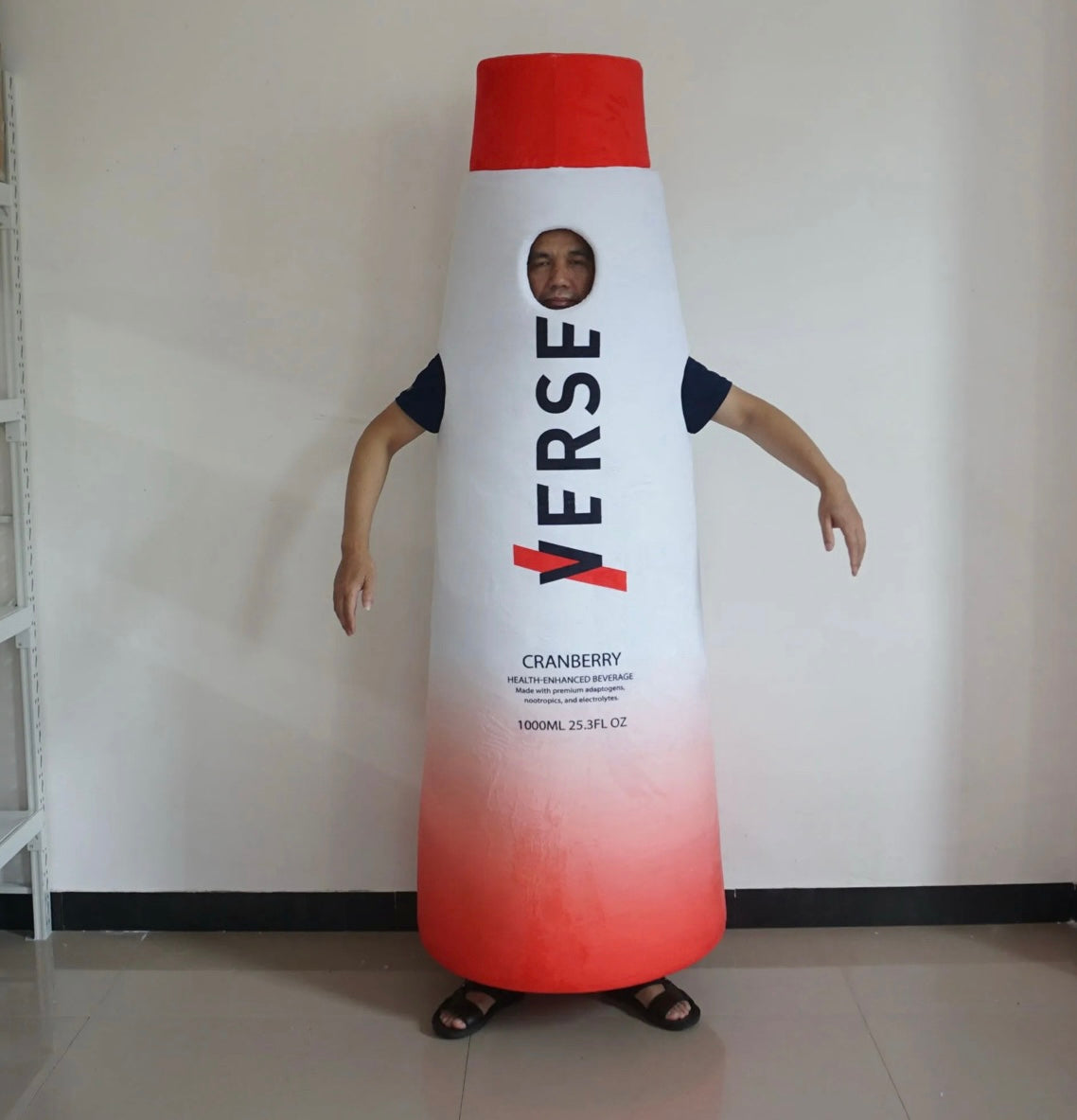 Finished Verse Cranberry bottle mascot costume