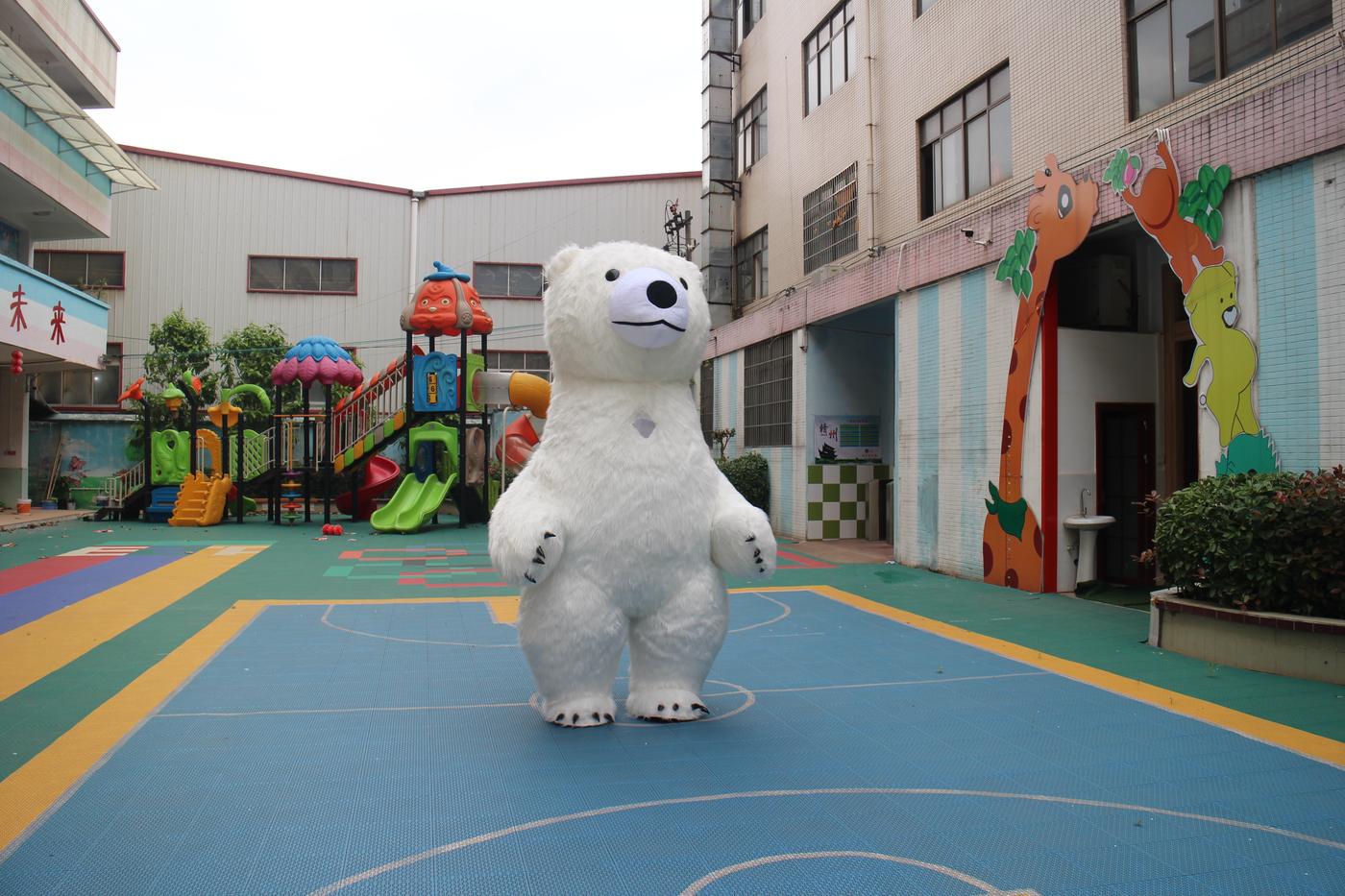 Inflatable polar bear mascot costume — custom built by JollyAnime