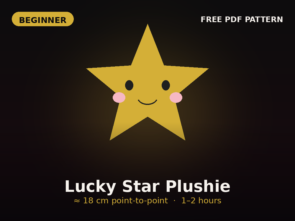 Lucky Star Plushie free plush sewing pattern preview